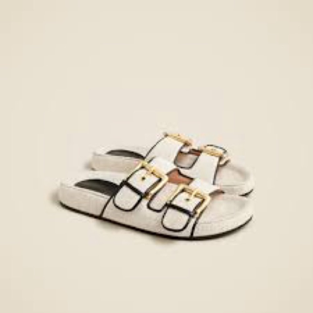 J. Crew Raffia Two Strap Buckle Marlow Sandal Size 8